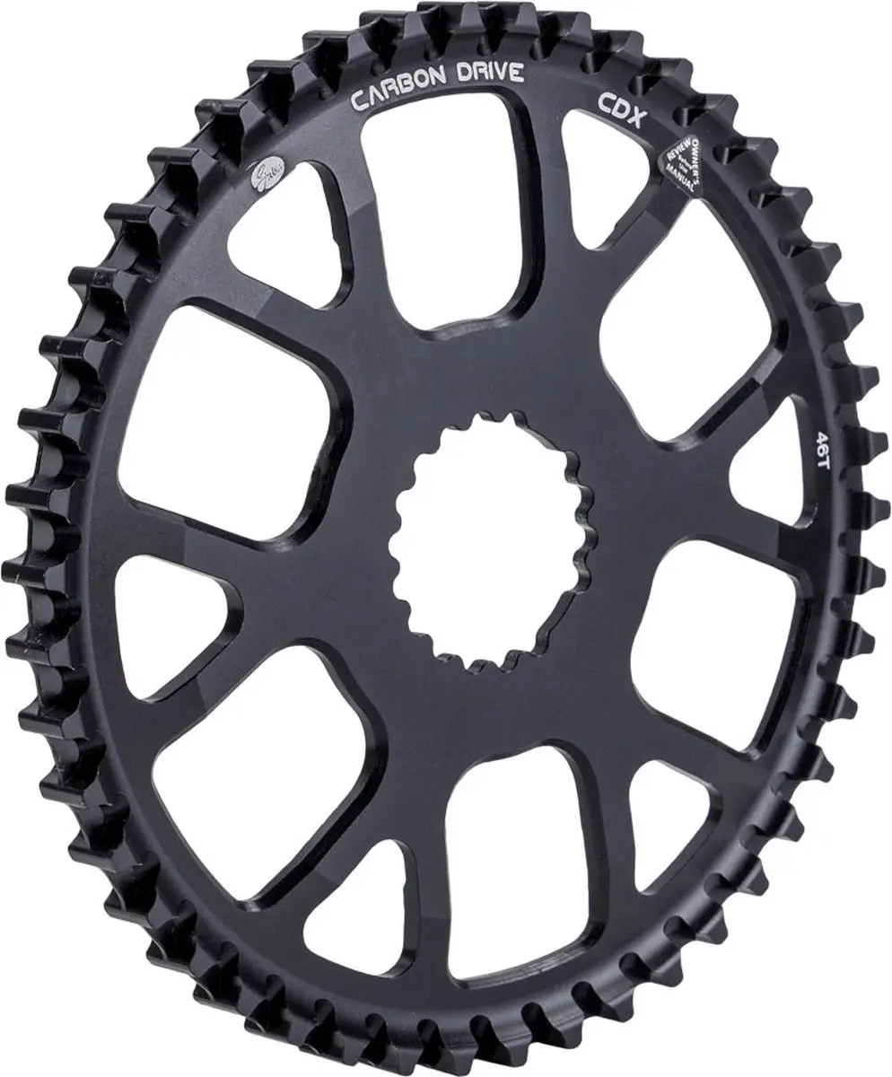 Gates Carbon Drive voortandwiel CDX S550 54.7 Rohloff RVS 46T Black