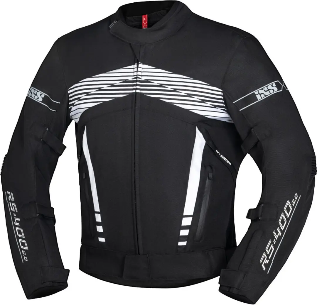 IXS RS-400-ST 3.0 Waterdichte Zwart Wit Textiele Motorjas