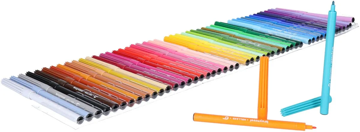 Bruynzeel Schetsboek A4 80 Vel - 50 Viltstiften Multicolor