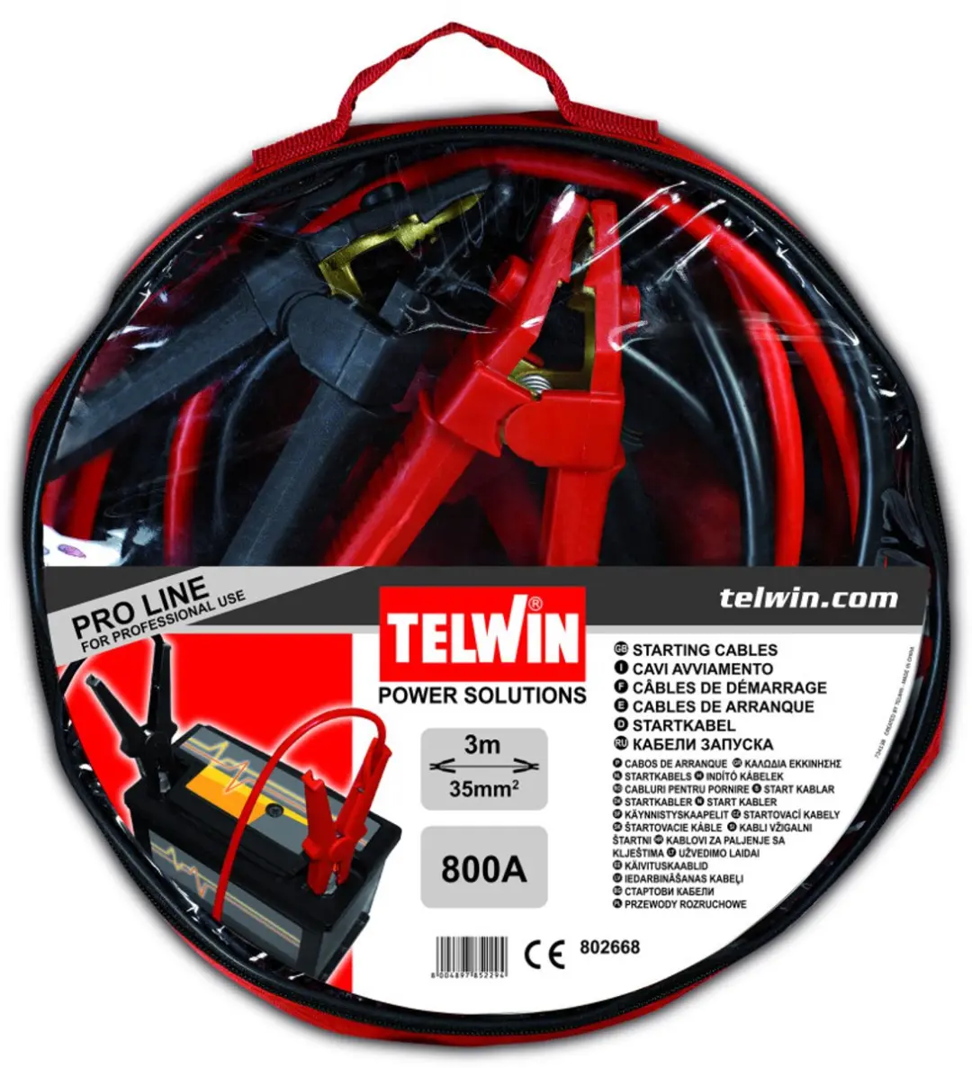 Telwin Booster Cable 3M Pro Line 800A - Rood/Zwart