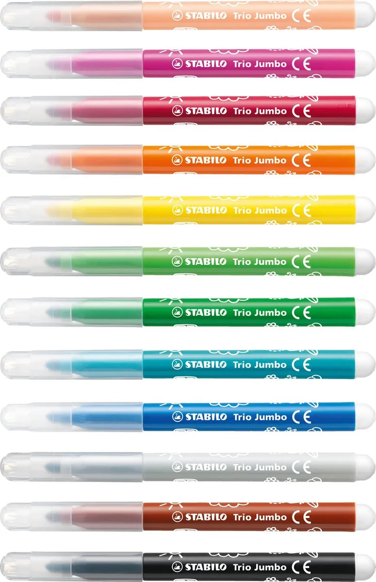 STABILO Trio Jumbo Viltstift 3,0mm - 12 Stuks Multicolor - afbeelding 6 van 6