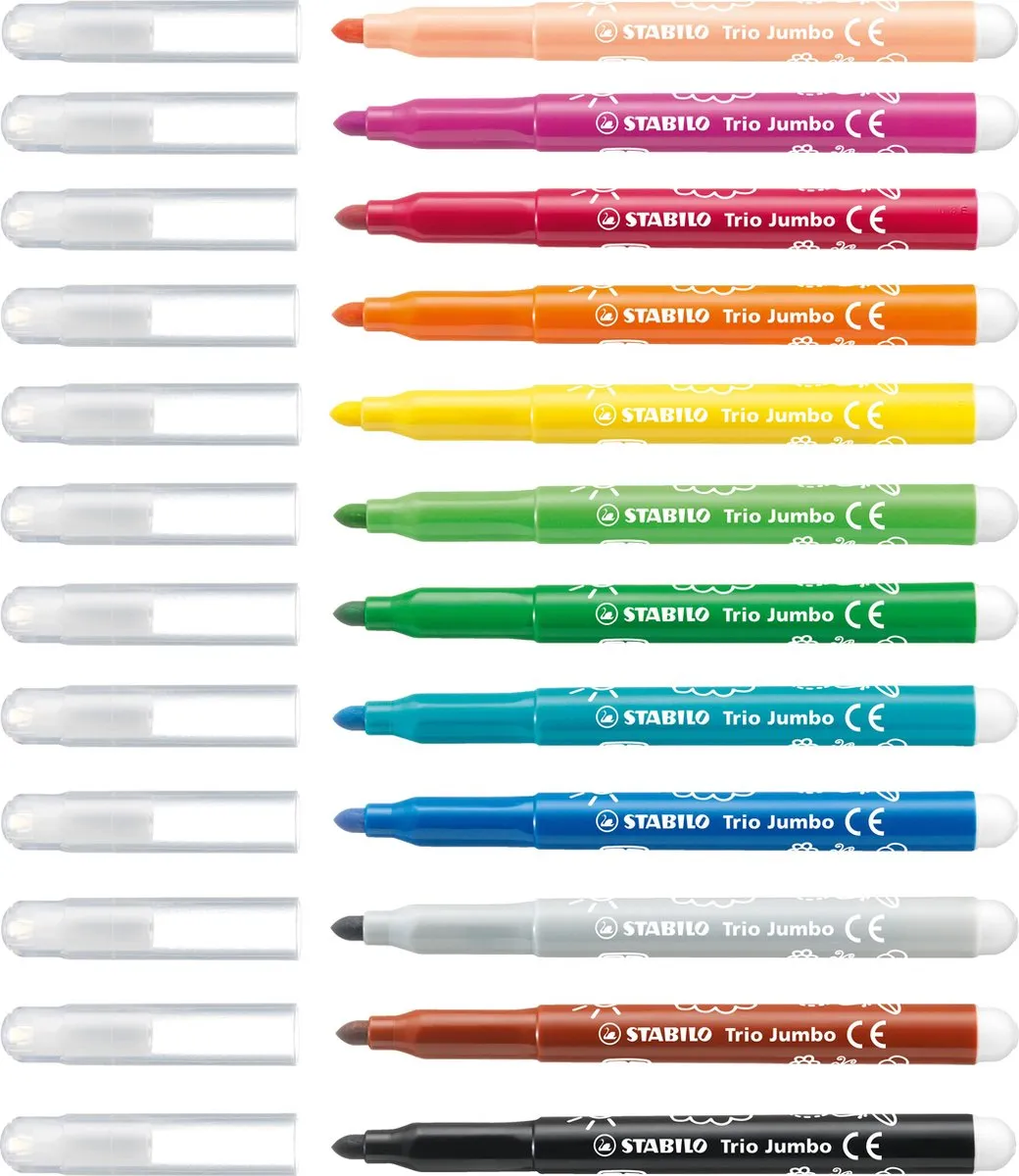 STABILO Trio Jumbo Viltstift 3,0mm - 12 Stuks Multicolor
