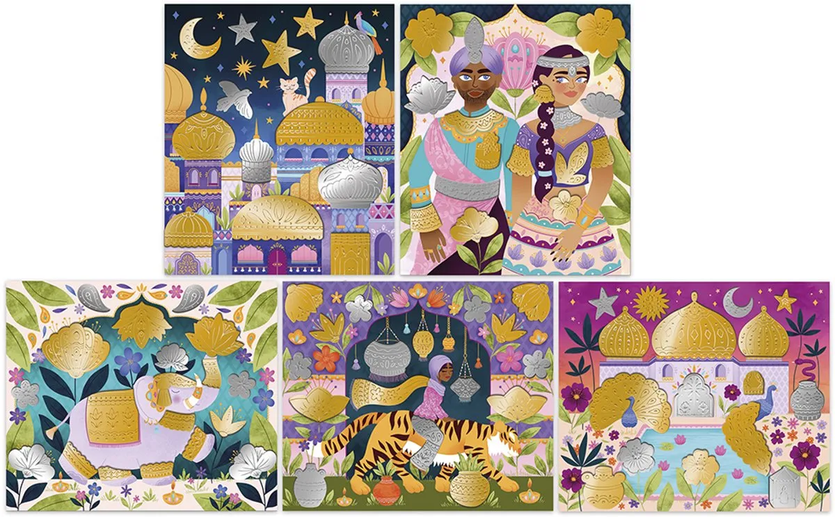 Janod Knutselpakket Metallic Stickers Bollywood - 5 Schilderijen