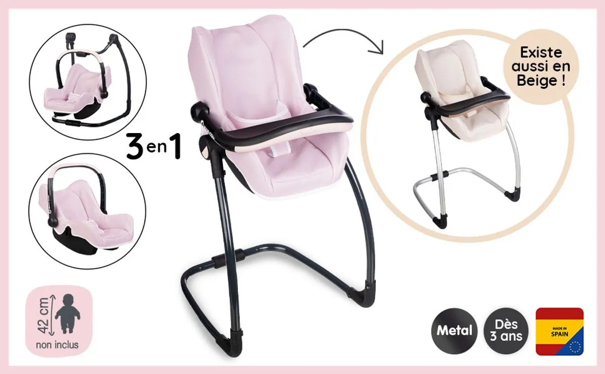 Smoby Maxi-Cosi Poppenstoel 3-in-1 - Roze