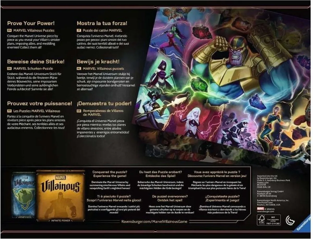 Ravensburger Marvel Villainous Killmonger Legpuzzel 1000 Stuks - Multicolor