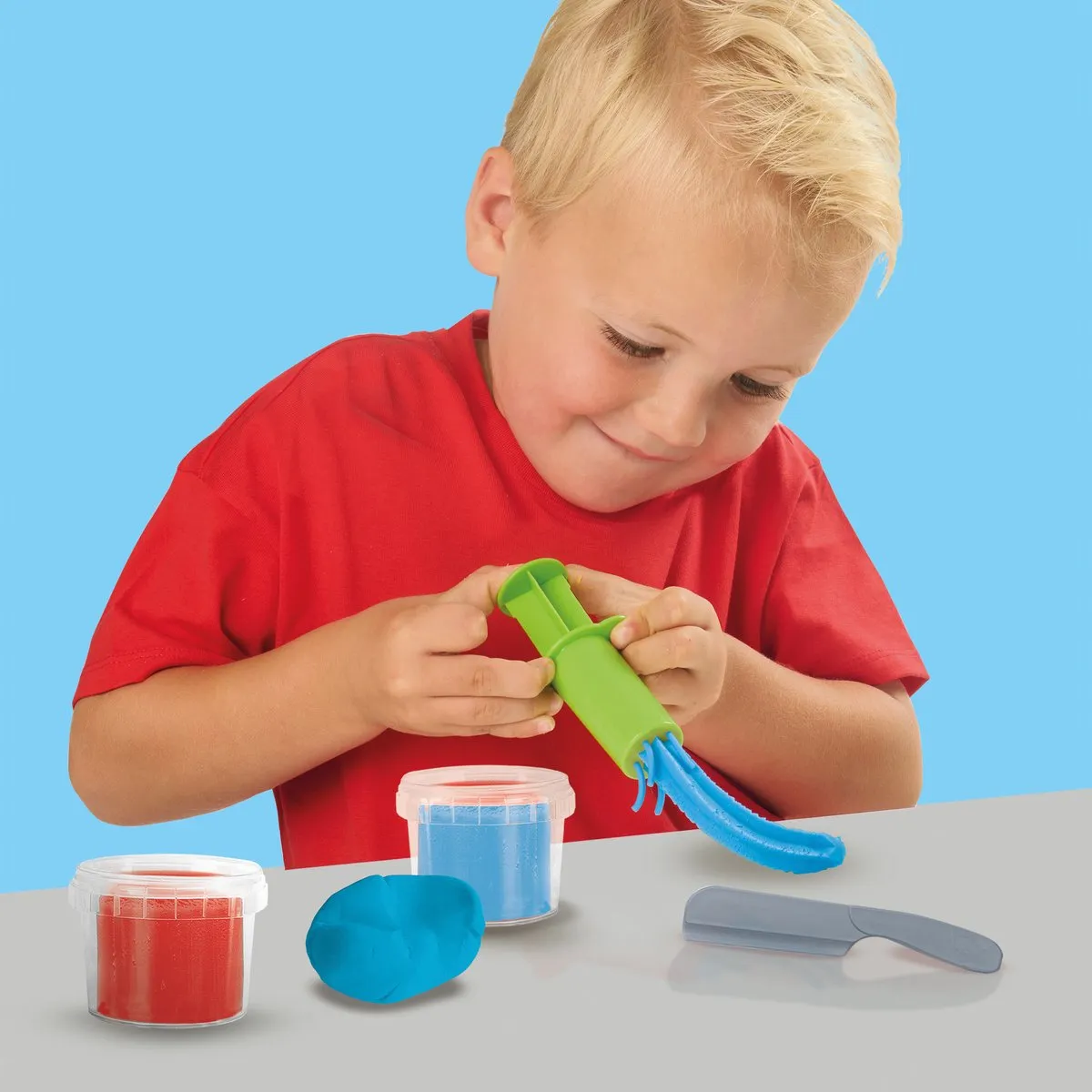 SES Creative Tool Mania Klei Set - 2 Stuks - Rood/Blauw