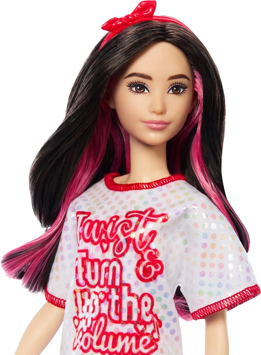 Barbie Fashionistas Modepop 4583134 - Wit T-shirtjurkje