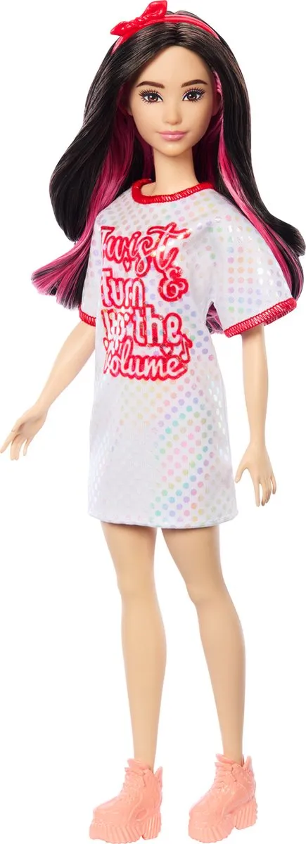 Barbie Fashionistas Modepop 4583134 - Wit T-shirtjurkje