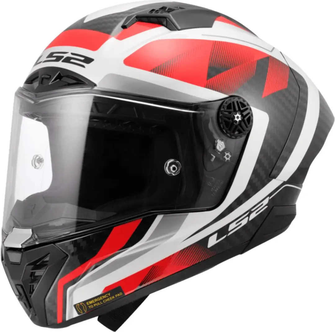 LS2 FF805 Thunder GP Aero Raute Integraalhelm - XL - Rood/Wit