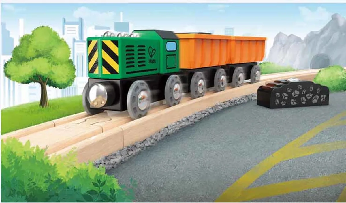 Hape Dieselgoederentrein 302617 - 5-delig - Veelkleurig - afbeelding 6 van 6