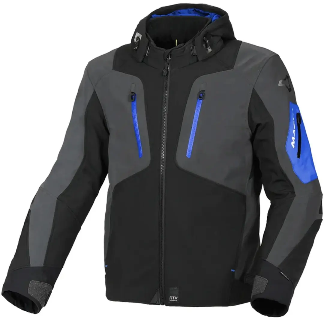 Macna Angle Textile Waterproof Jas Zwart Blauw