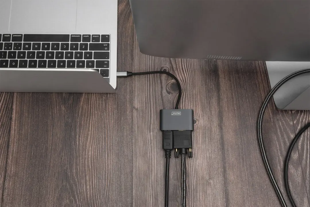 Digitus DA-70827 USB-C naar 2x DisplayPort Adapter - Zwart
