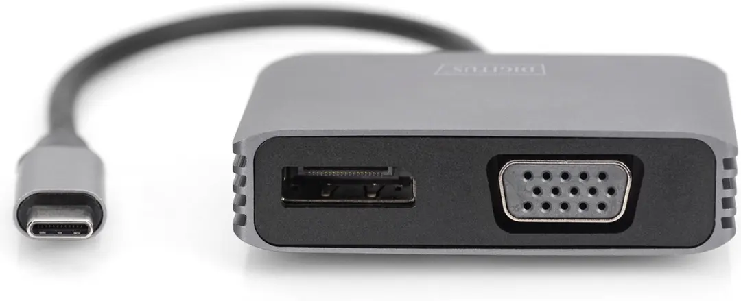 Digitus DA-70827 USB-C naar 2x DisplayPort Adapter - Zwart