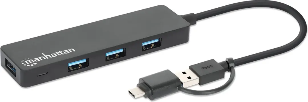 Manhattan MH 4-Port USB 3.2 Hub - Zwart - afbeelding 4 van 6