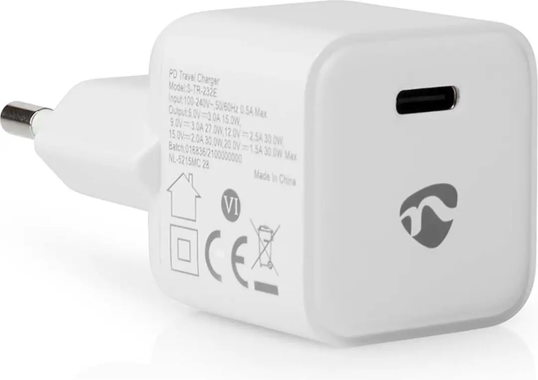 Nedis WCMPD30W100WT Oplader 30W USB-C - Wit - afbeelding 5 van 6