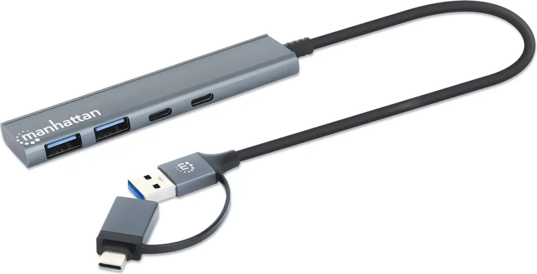 Manhattan 181075 USB-hub 4-poorts - USB-A/USB-C - afbeelding 5 van 6