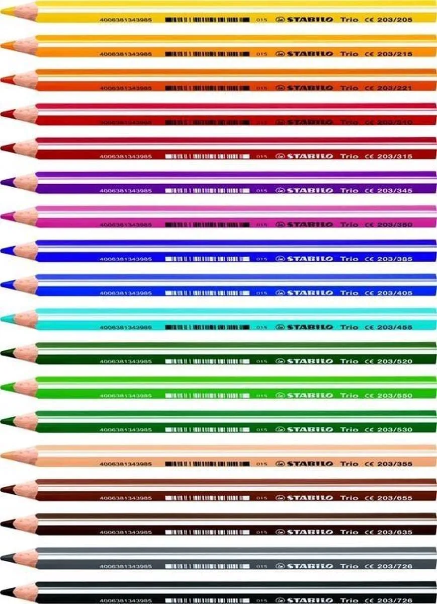 STABILO Trio Thick - Ergonomisch Kleurpotlood - Met Extra Dikke Kern 4,2 mm - Etui Met 18 Kleuren