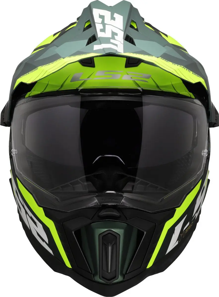 LS2 MX701 Explorer Spire Adventure Motorhelm - XS - Groen/Fluor
