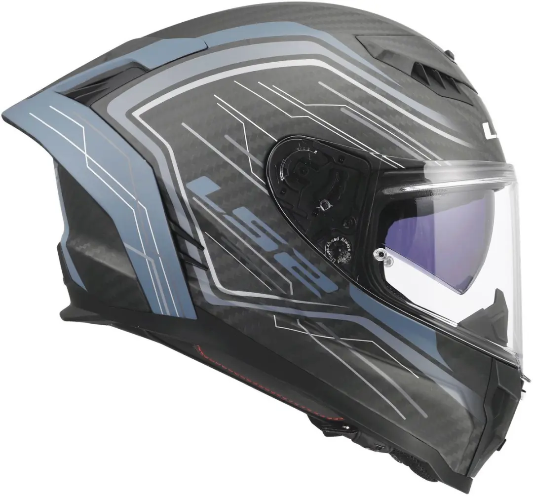 LS2 Helm Dragon Carbon Subic FF807 mat blauw maat 3XL