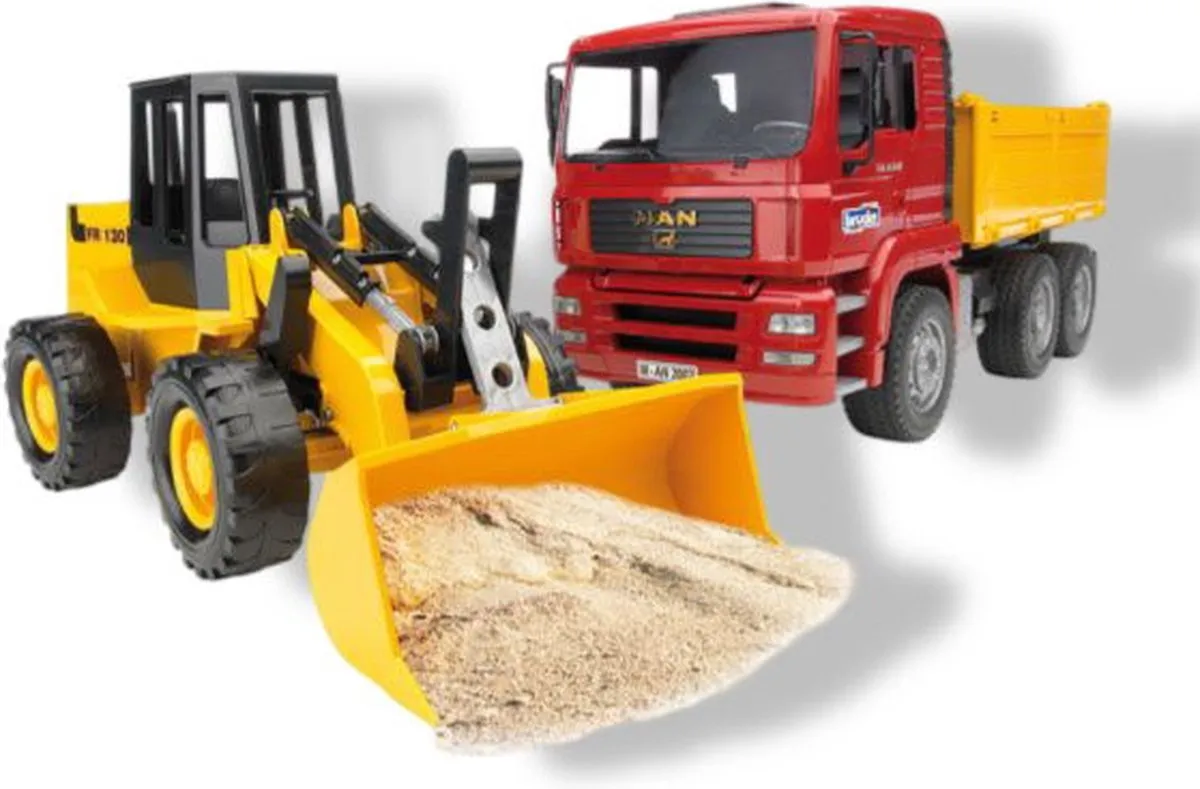 Bruder Vrachtwagen en Bulldozer 411093 - Geel