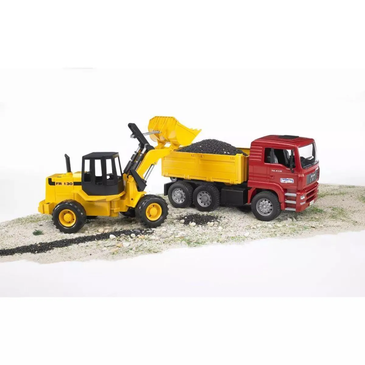 Bruder Vrachtwagen en Bulldozer 411093 - Geel