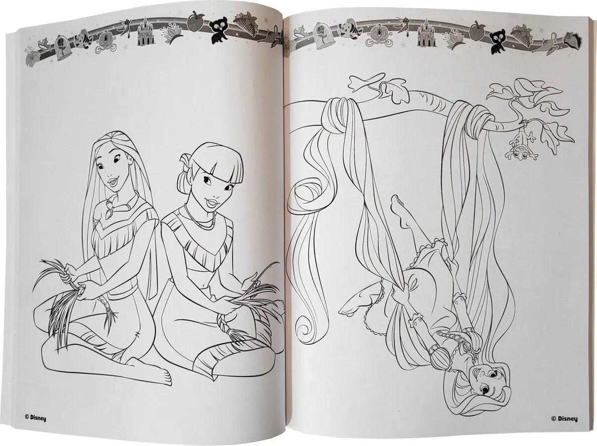 Disney Princess Megacolor Kleurboek - 125 Platen + 25 Stickers - Rood