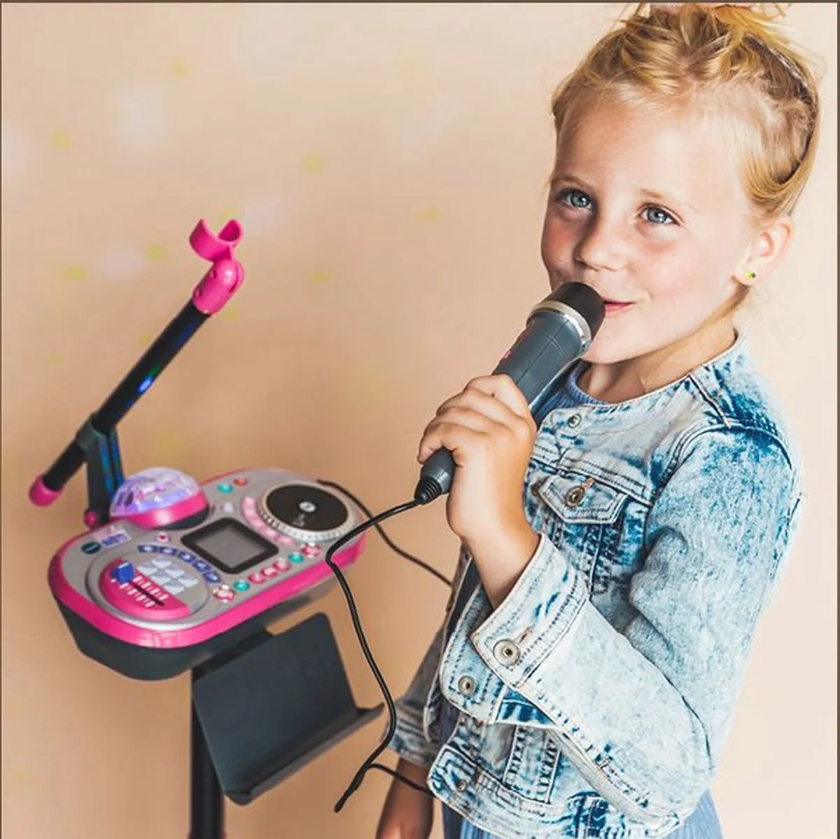 VTech Kidi SuperStar DJ Studio Karaoke Set 80-531723 - Zwart/Roze - afbeelding 6 van 6