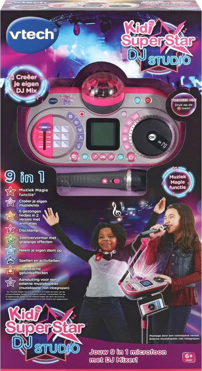 VTech Kidi SuperStar DJ Studio Karaoke Set 80-531723 - Zwart/Roze
