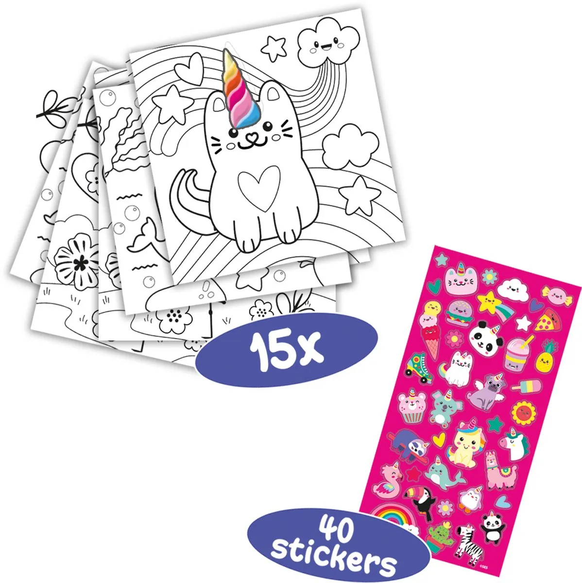 SES Creative Unicorn Kleurboek - 15 Platen + 40 Stickers