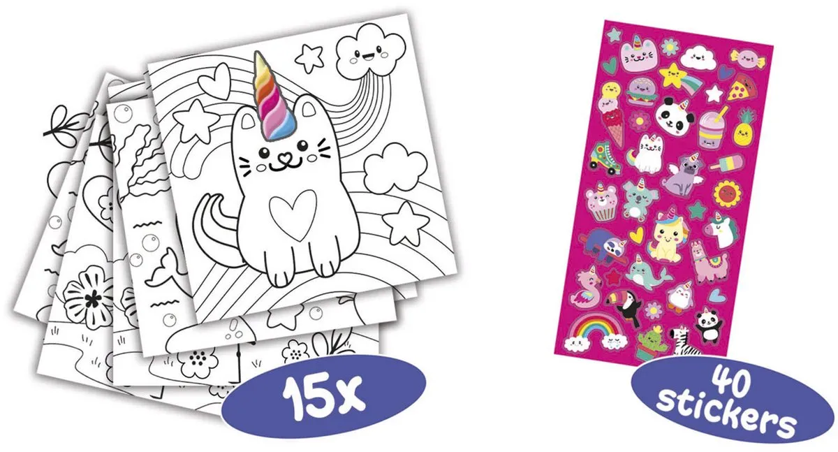SES Creative Unicorn Kleurboek - 15 Platen + 40 Stickers