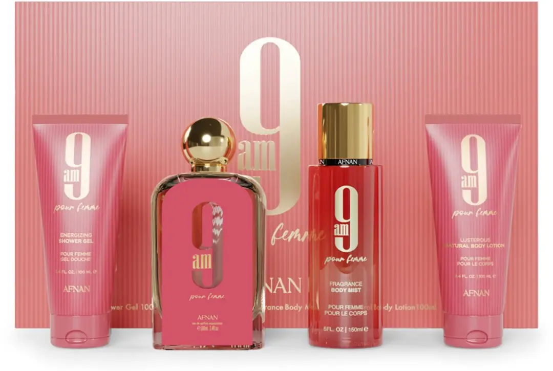 AFNAN AFNAN 9AM POUR FEMME DÁRKOVÁ SADA EDP 100 ML, SPRCHOVÝ GEL 100 ML, TĚL
