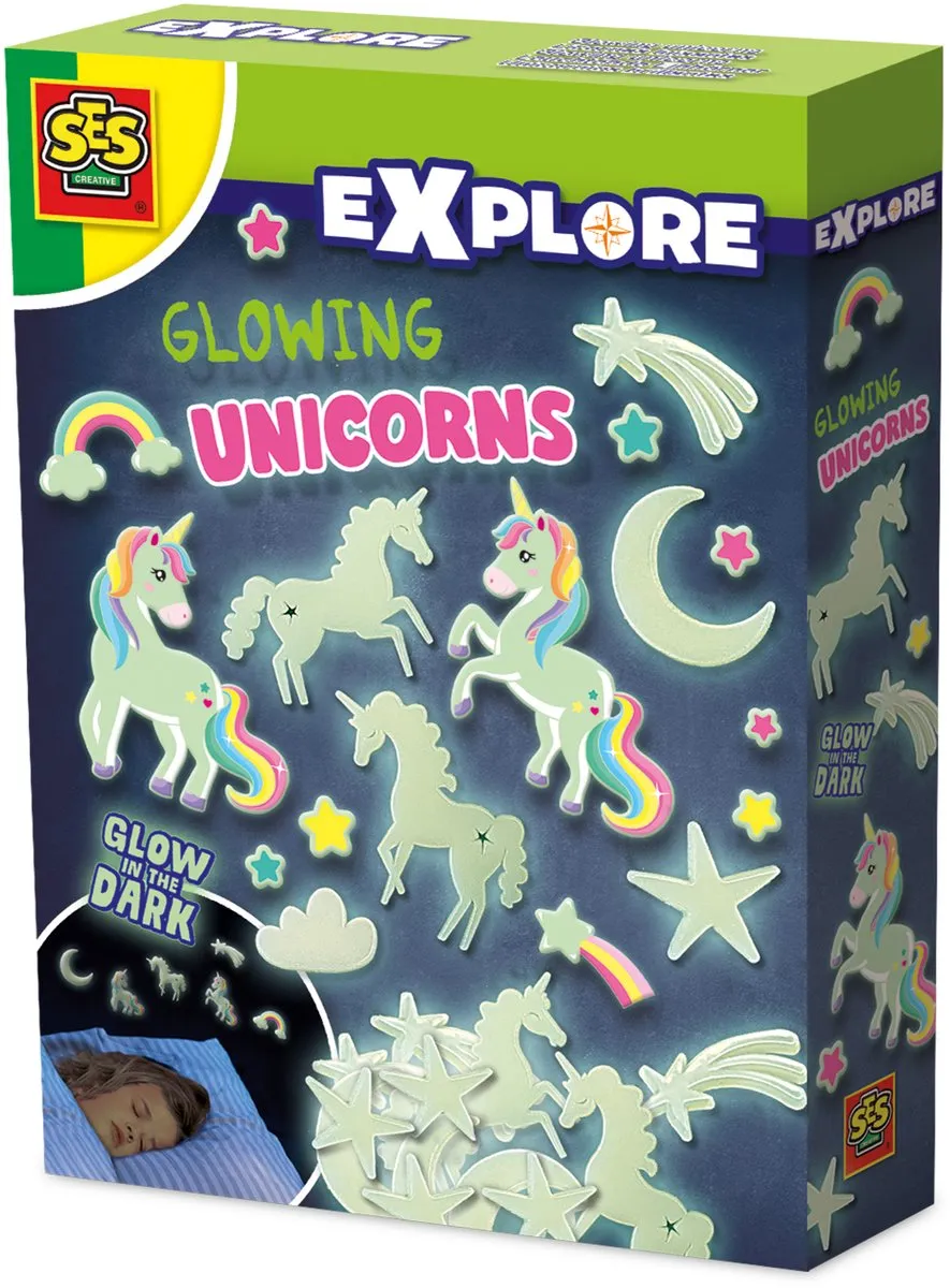 SES Creative Explore Glow-in-the-Dark Unicorns & Sterren