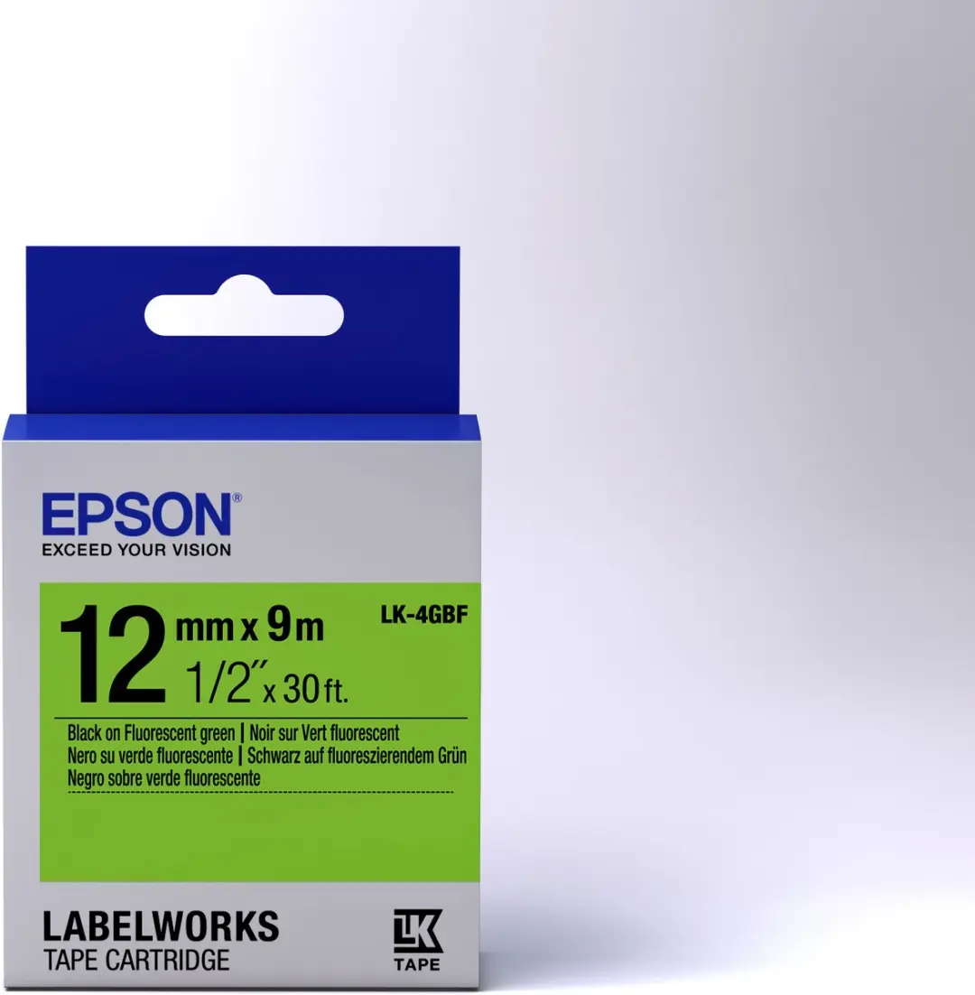 Epson LK4GBF Tape - Zwart/Groen