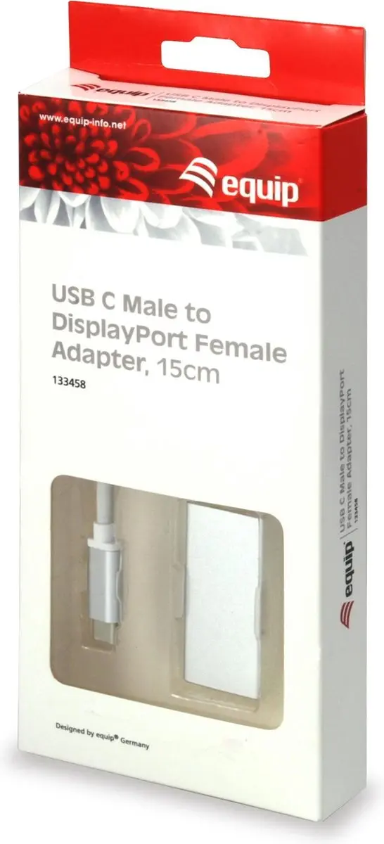 Equip 133458 USB Type C naar DisplayPort Tussenstuk - Wit - afbeelding 4 van 4