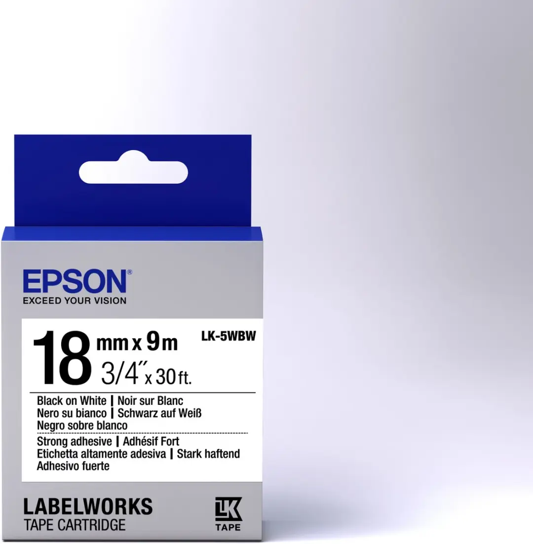 Epson LK-5WBW Labelprinter - C53S655012 - Zwart op wit