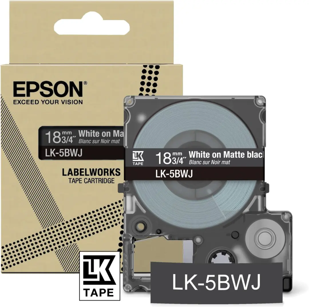 Epson LK-5BWJ Zwart, Wit