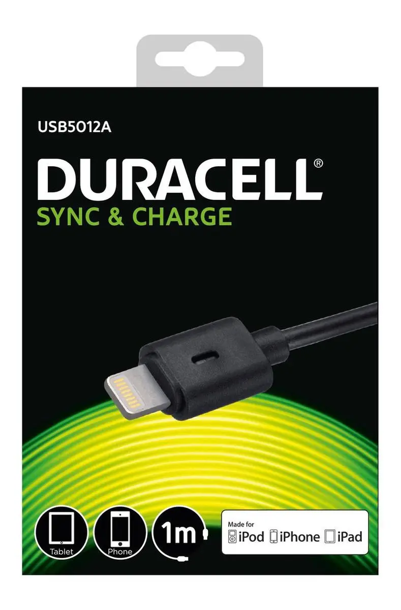 Duracell USB5012A USB-Kabel - Zwart