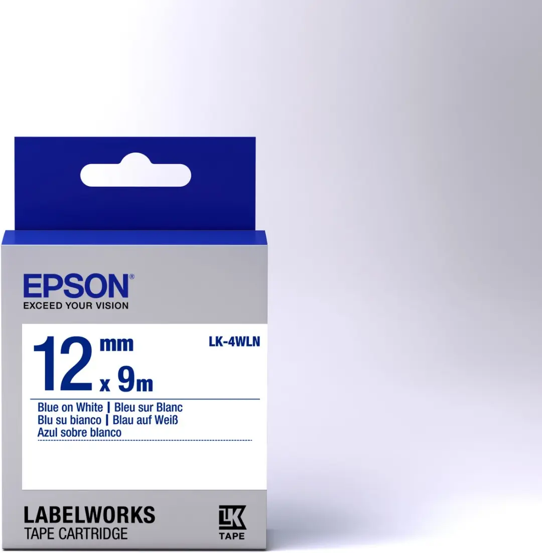 Epson LK-4WLN Standard Tape - Blauw/Wit