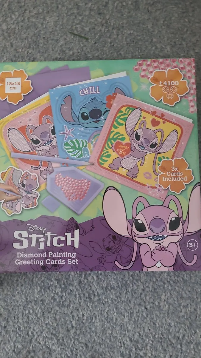 Disney Stitch Diamond Painting Set - 3 Kaarten met Enveloppen
