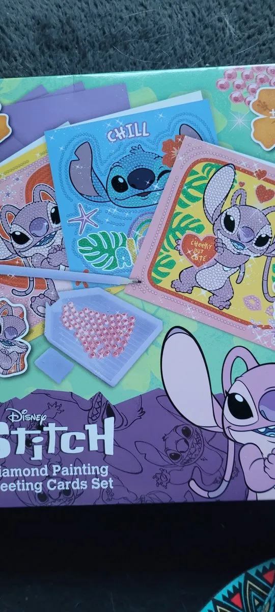 Disney Stitch Diamond Painting Set - 3 Kaarten met Enveloppen