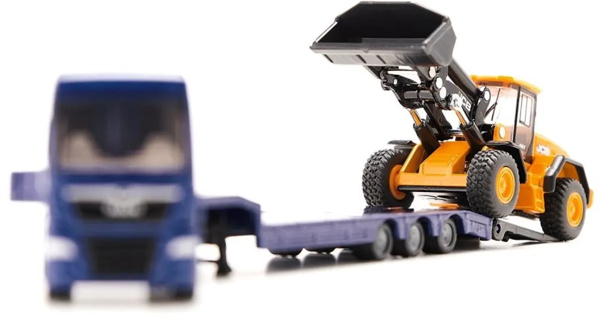 SIKU 1790 MAN Vrachtwagen met JCB-shovel 1:87 - Blauw/Geel