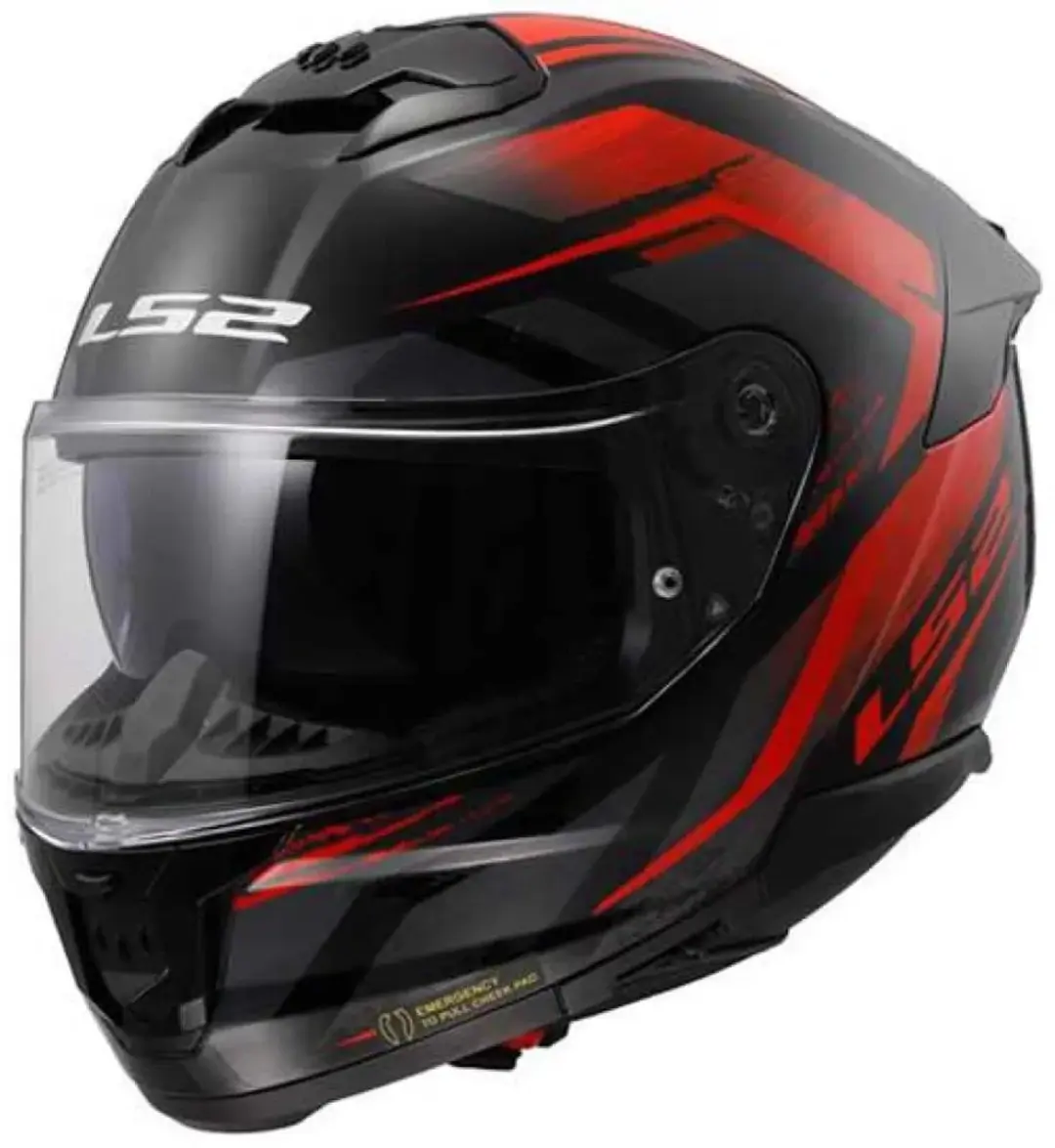 LS2 Stream II FF808 Helm - XS - Zwart/Rood