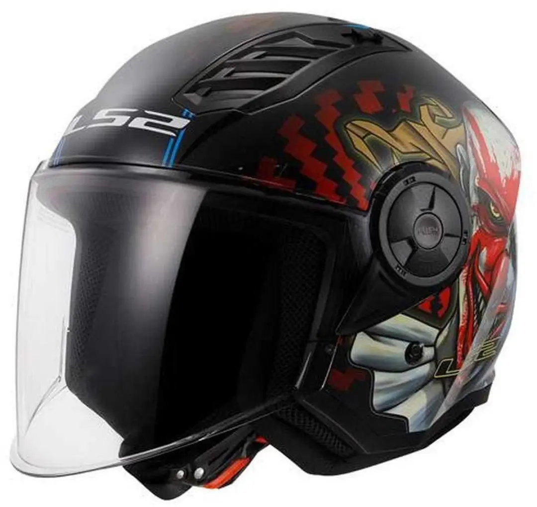 LS2 OF616 Airflow II Jethelm - Zwart/Groen/Rood