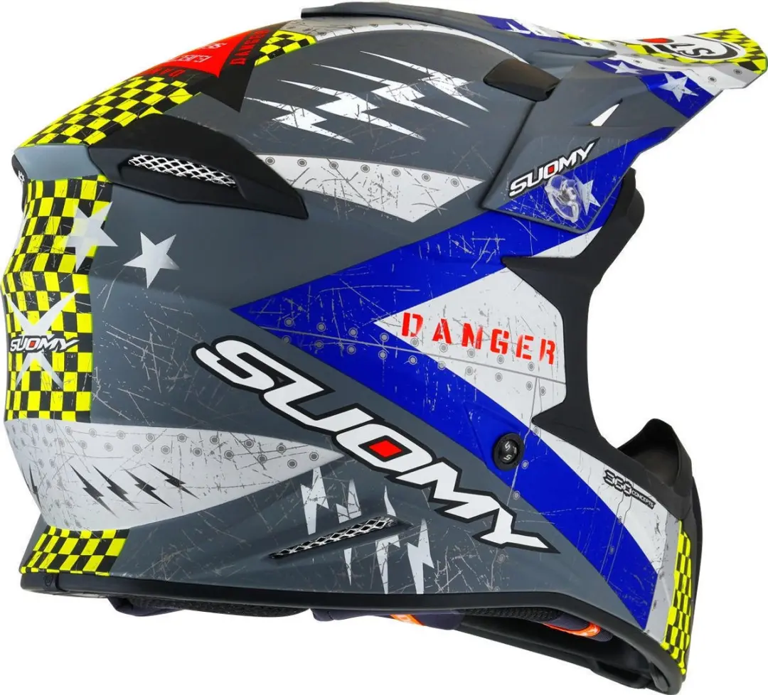 Suomy X-Wing Jetfighter E06 Crosshelm - M - Grijs/Blauw
