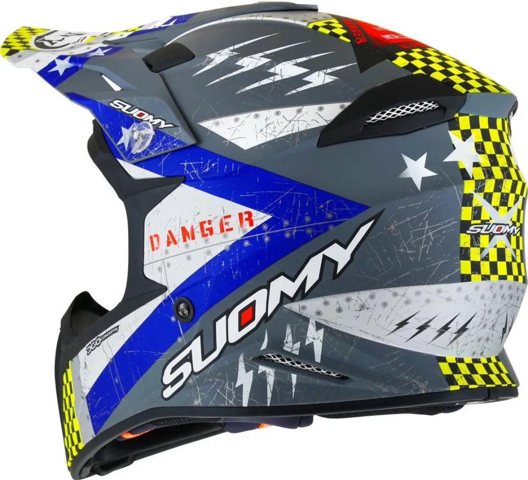 Suomy X-Wing Jetfighter E06 Crosshelm - M - Grijs/Blauw
