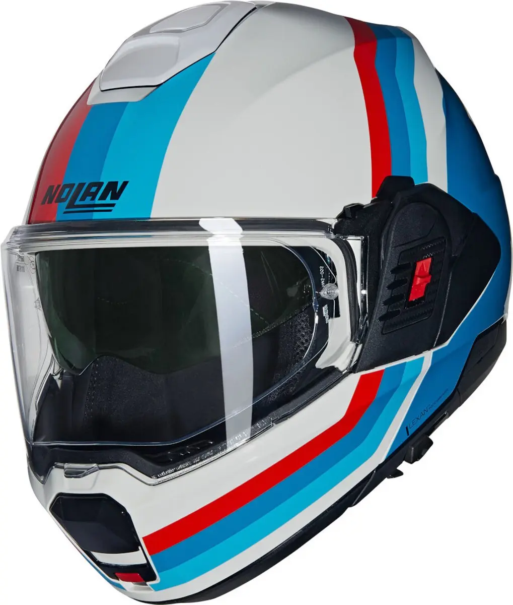 Nolan N120-1 Lineo 347 Wit Blauw Rood Glossy Systeemhelm