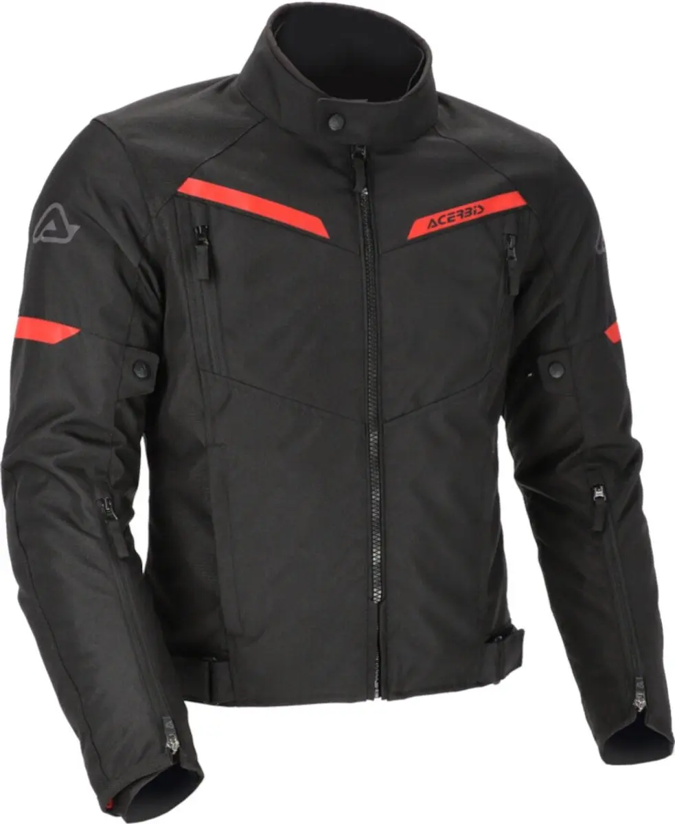 Acerbis X-Street Zwart Rood Textiele Motorjas