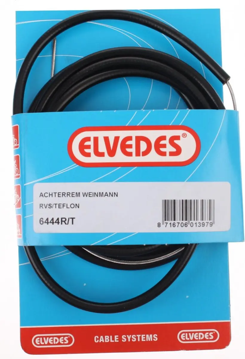 Elvedes Remkabelset Achter 6444rvs 1700/2000 Mm Zwart