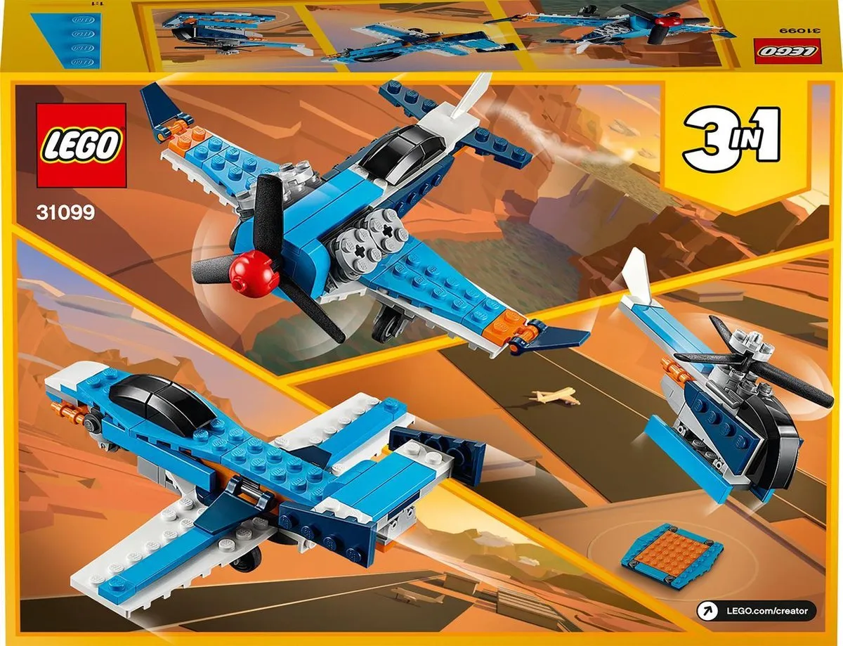 LEGO Creator Propellervliegtuig 31099 - Blauw - afbeelding 6 van 6