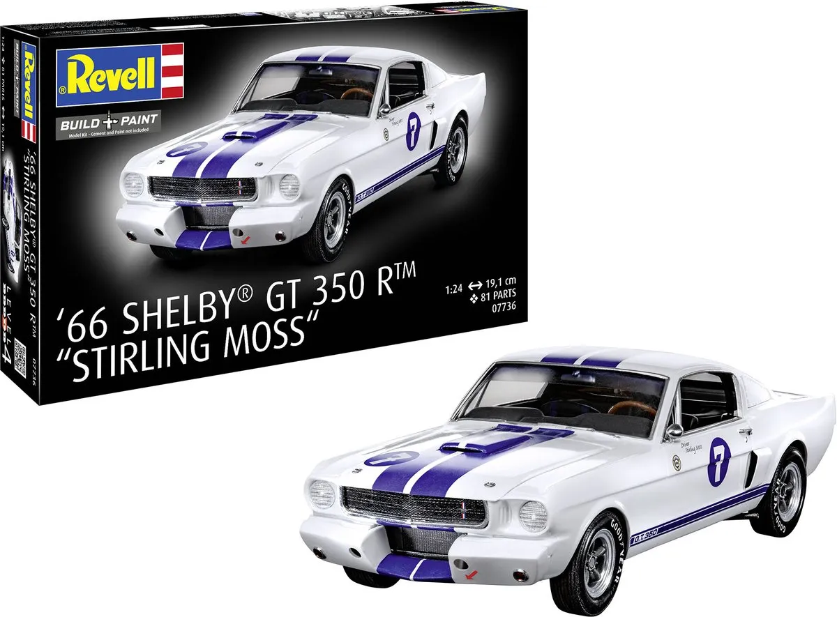 Revell 07736 Shelby Ford Mustang GT 350 R 1966 Modelbouwpakket - 1:24 - Multi